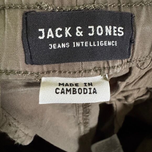 Jack & Jones JJIVEGA JJLANE Chino Jogger Anti Fit 34x32 Green MEASURES 34x27 - Picture 6 of 12